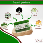VASL Premium Neem & Aloevera Soap Pack of 3 - Herbal Antibacterial Soap