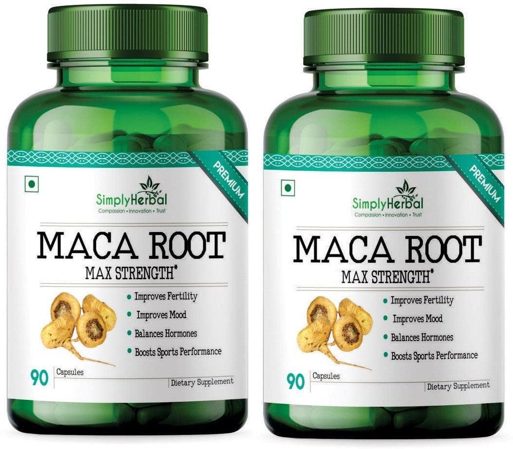 Simply Herbal Maca Root Capsules - 800mg 90 Capsules (Pack of 2)