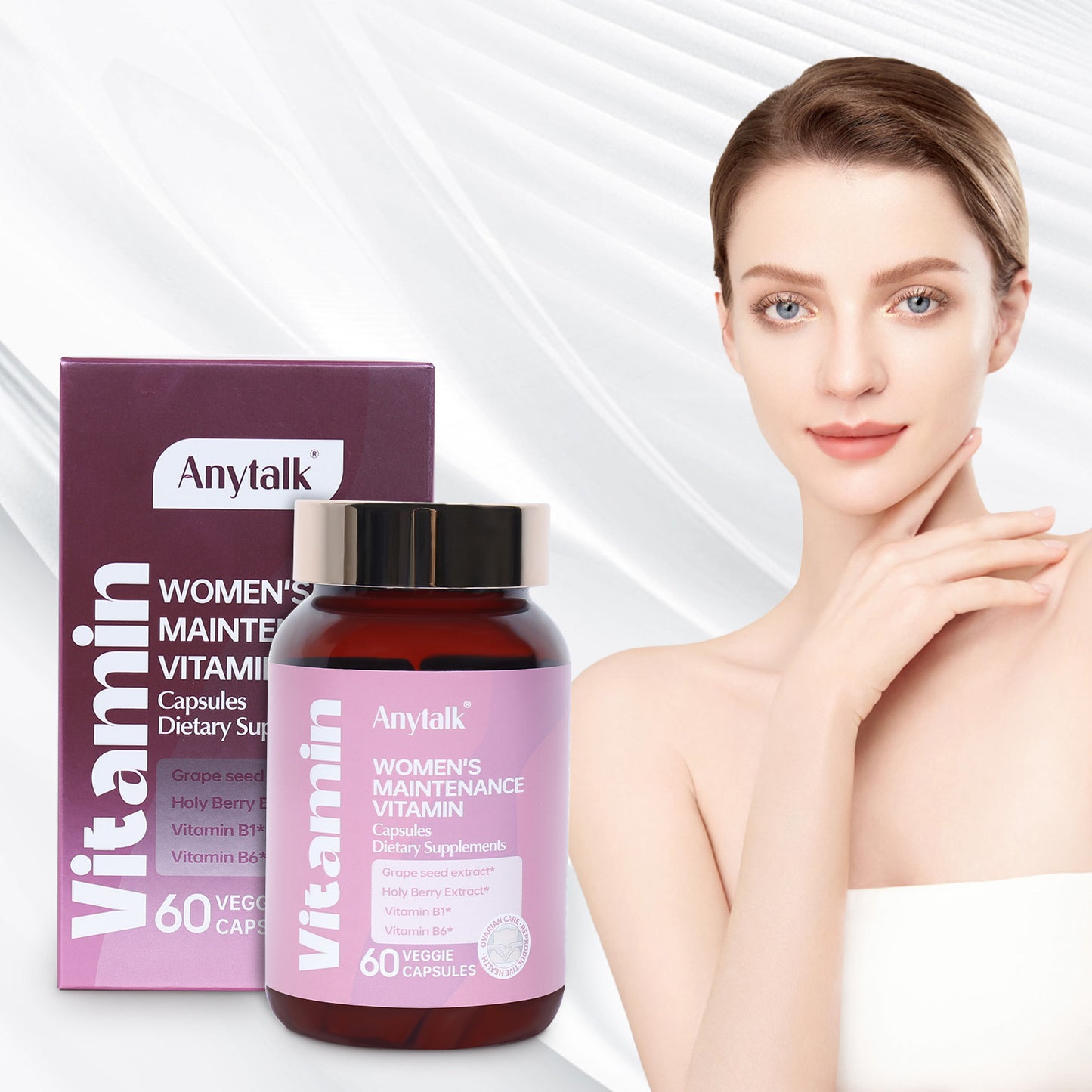 Anytalk Women's Skincare Vitamin Capsules - 500mg * 60 capsules