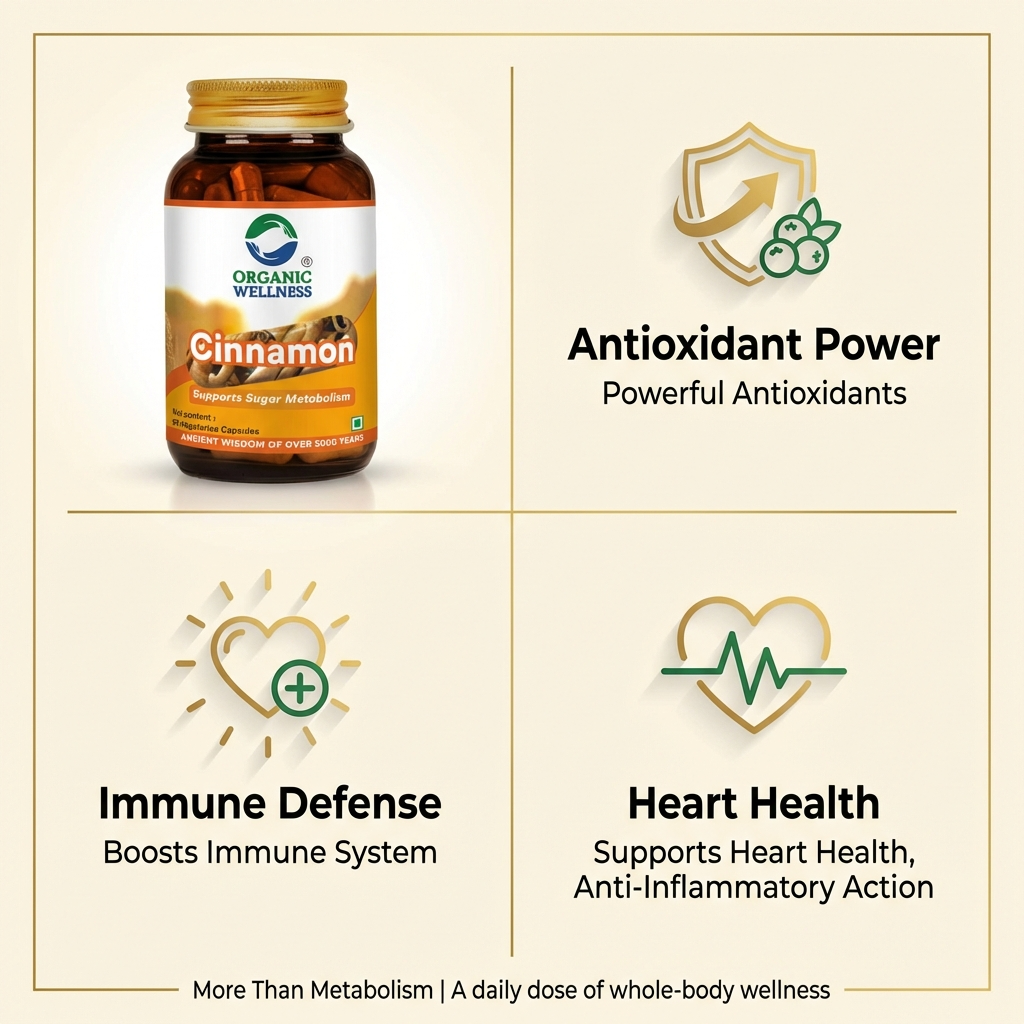 Organic Wellness Cinnamon Capsules -  90 Vegetarian Capsules