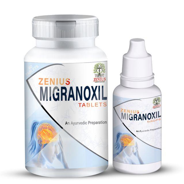 Zenius Migranoxil Tablets And Drops - Migraine Medicine for Migraine and Headache Relief -