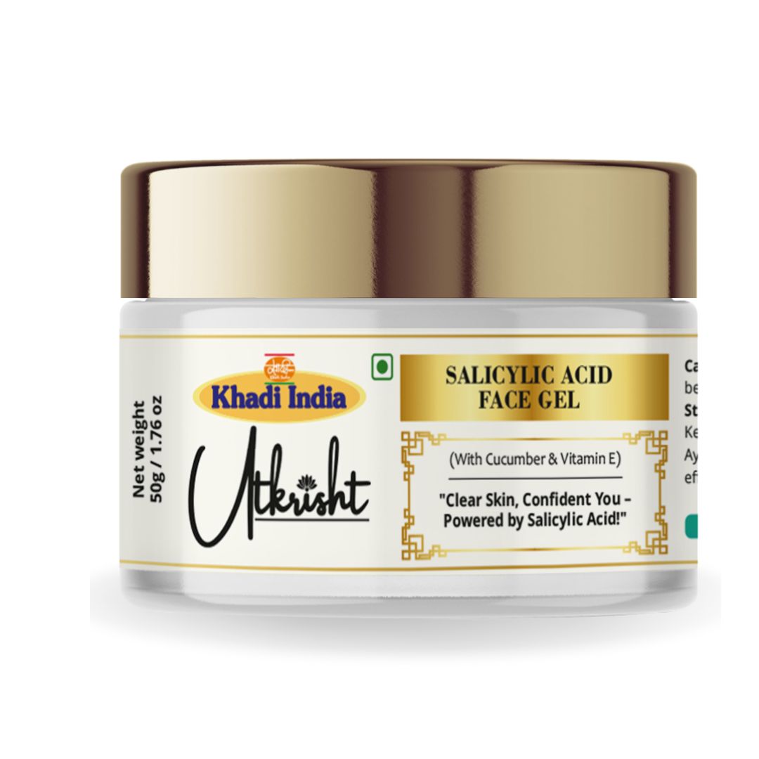 Khadi Salicylic Face Gel for Acne & Pimples | Oil Control, Pore Cleansing & Clear Skin Care | Lightweight Non-Sticky Gel | Men & Women - 50GM