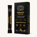 Herbs O' Shrubs Shilajit Gold Sticks | Ayurvedic Men Wellness Supplement with Shilajit, Honey & Caramel | Support Strength, Stamina, Energy & Vitality | Natural Rejuvenator, 5 Sticks