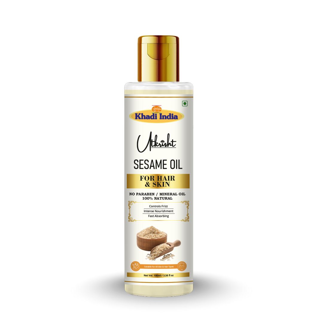 Utkrisht Khadi Pure Sesame Oil | For Hair Growth, Hair Fall Control, Scalp Nourishment & Deep Skin Moisturization