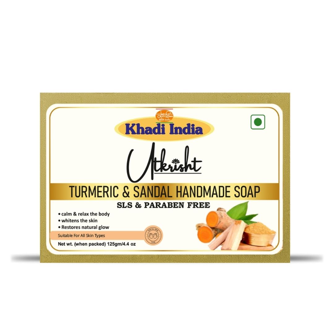 Utkrisht Khadi Turmeric Sandal Soap (125g)