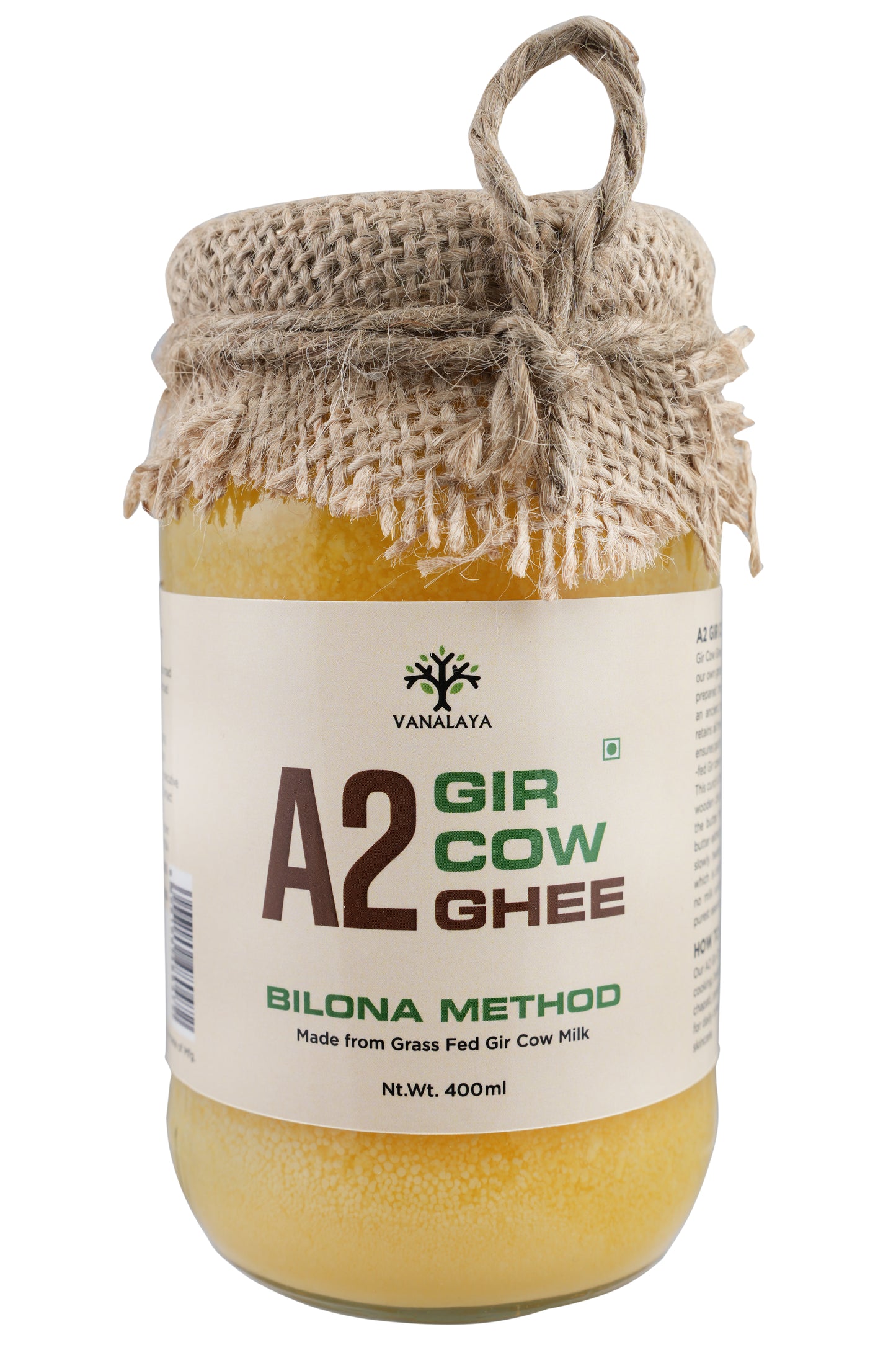 Vanalaya A2 Gir Cow ghee from A2 Milk Prepared by Traditional Bilona Method