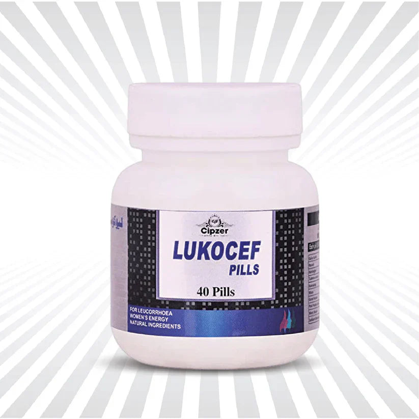 Cipzer LUKOCEF 40 Pills | Herbal Relief for Leucorrhoea, Menstrual Pain, Cramps & Women’s Health
