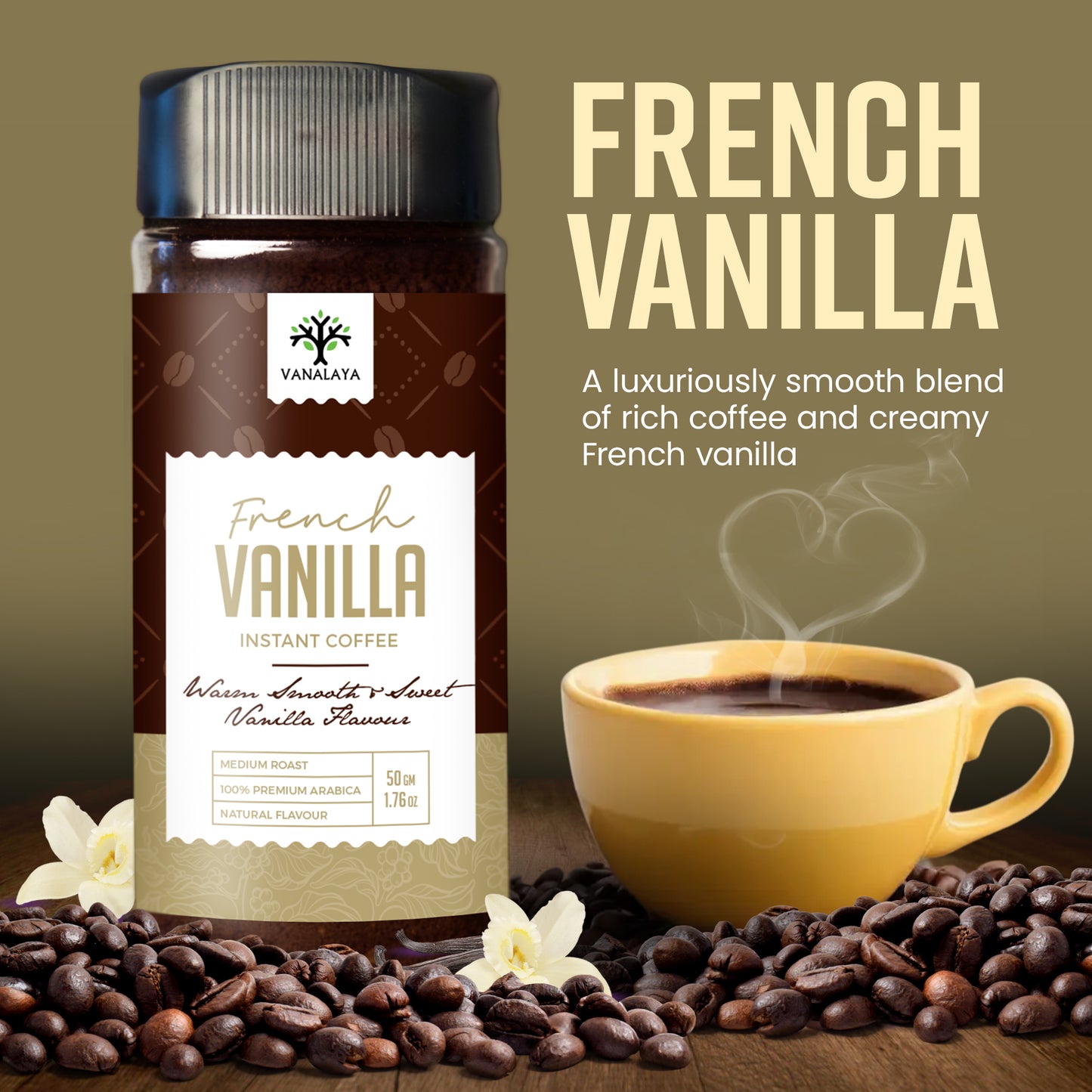 Vanalaya French Vanilla Instant Coffee Vanilla Flavoured Coffee