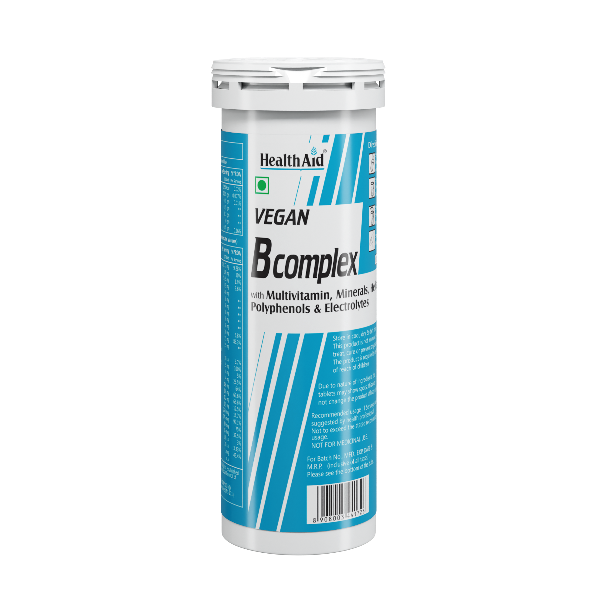 HealthAid Vegan B Complex Effervescent Tablet - 10 Effervescent Tablet