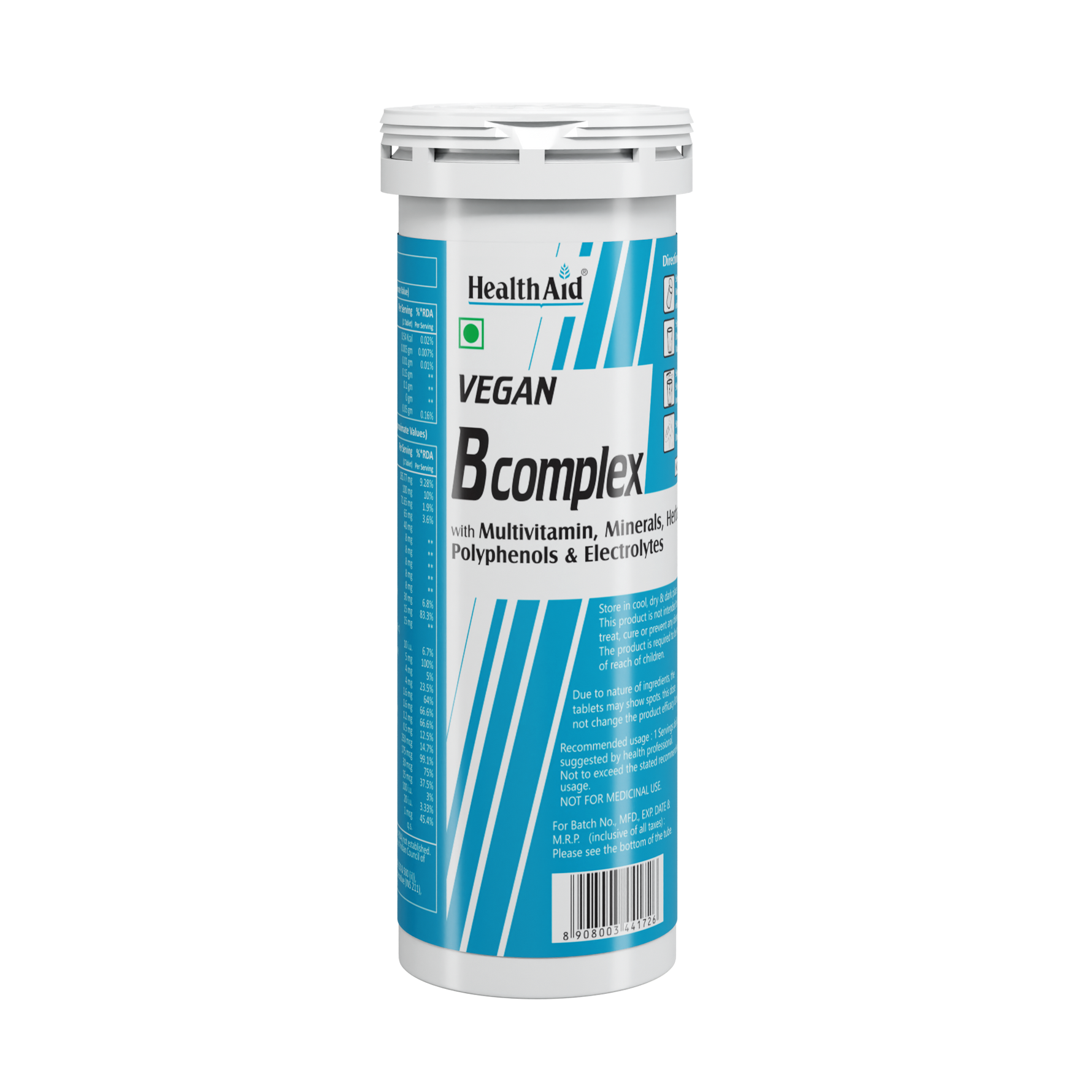 HealthAid Vegan B Complex Effervescent Tablet - 10 Effervescent Tablet