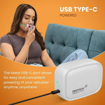 MEDTECH® Travelite USB-C Powered Portable Nebulizer | Super Compact and Portable Travel DC Nebulizer Machine with Complete Adult and Child Mask & Travel Pouch | 2 Years Warranty