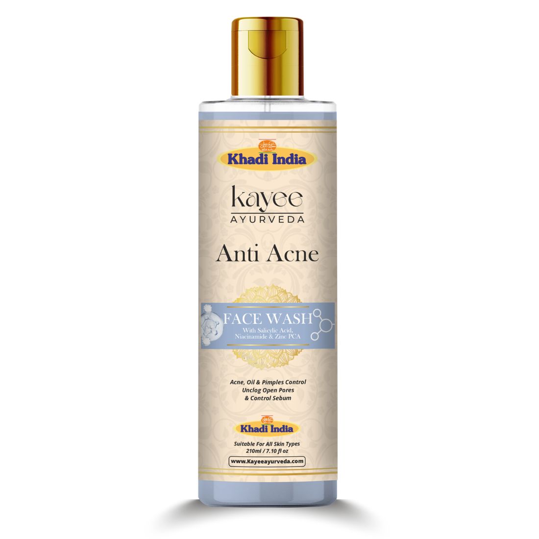 Kayee Ayurveda Anti Acne Face Wash for Men & Women | Herbal Facial Cleanser for Acne-Prone & Oily Skin | Helps Remove Dirt, Excess Oil & Impurities, Unclog Pores & Maintain Clean, Fresh & Healthy-Looking Skin | 210 ml