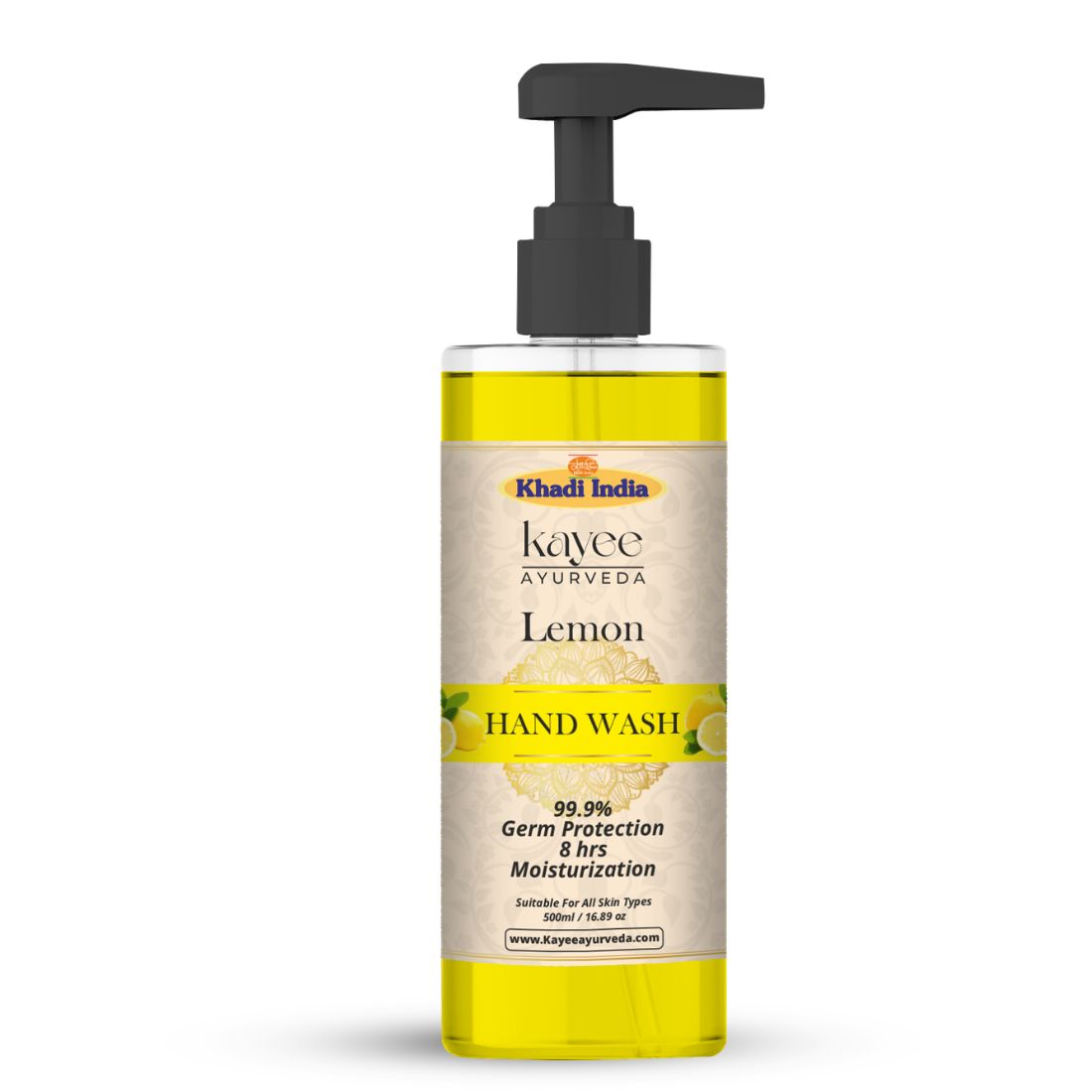Kayee Ayurveda Lemon Hand Wash | Refreshing Herbal Liquid Hand Wash with Lemon | Effective Daily Cleansing for Clean, Fresh & Soft-Feeling Hands | Citrus Fragrance Hand Wash for Home, Office & Everyday Hand Hygiene | 500 ml