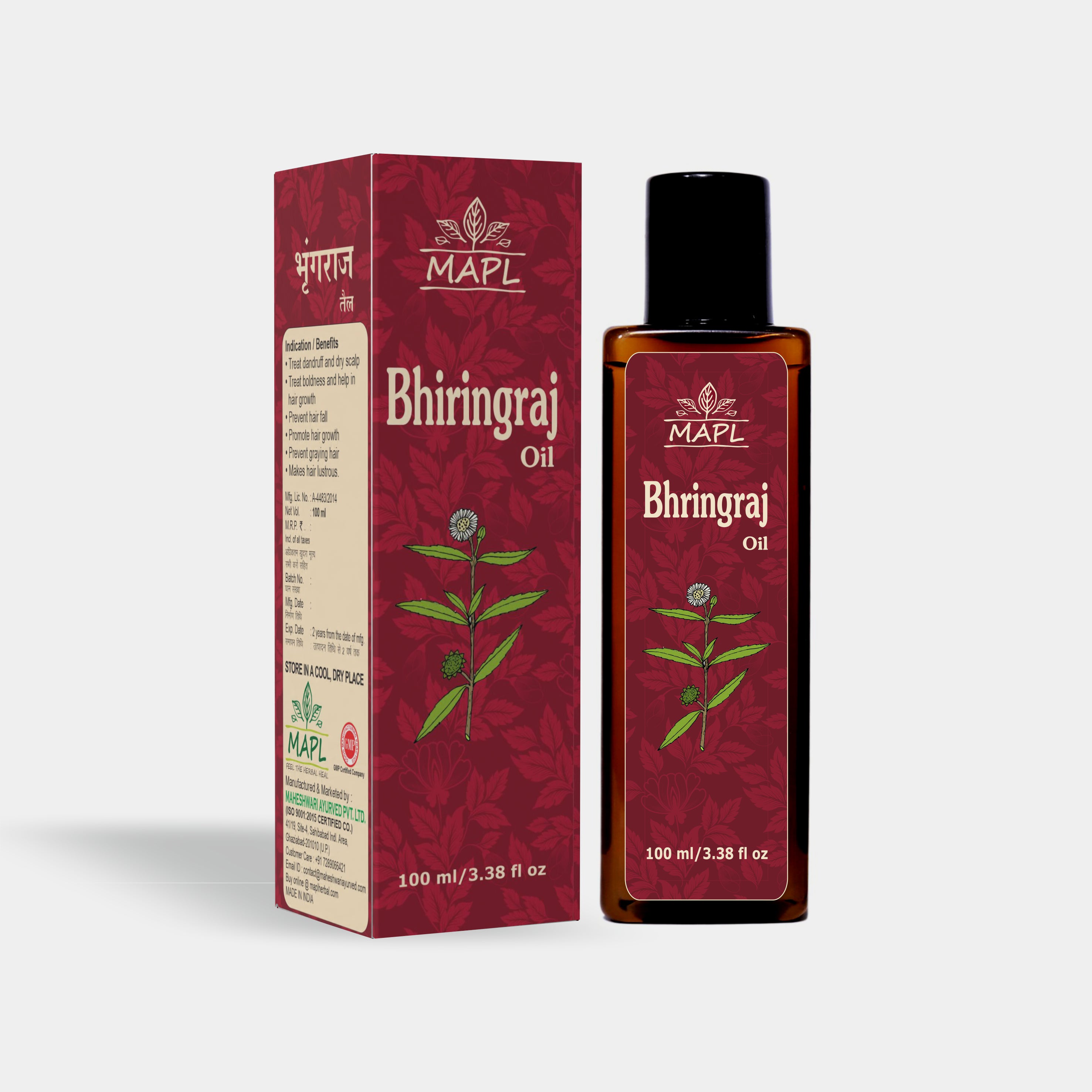 MAPL Bhringraj Hair Oil 100ml | Ayurvedic Hair Growth Oil | Hair Fall Control & Scalp Care