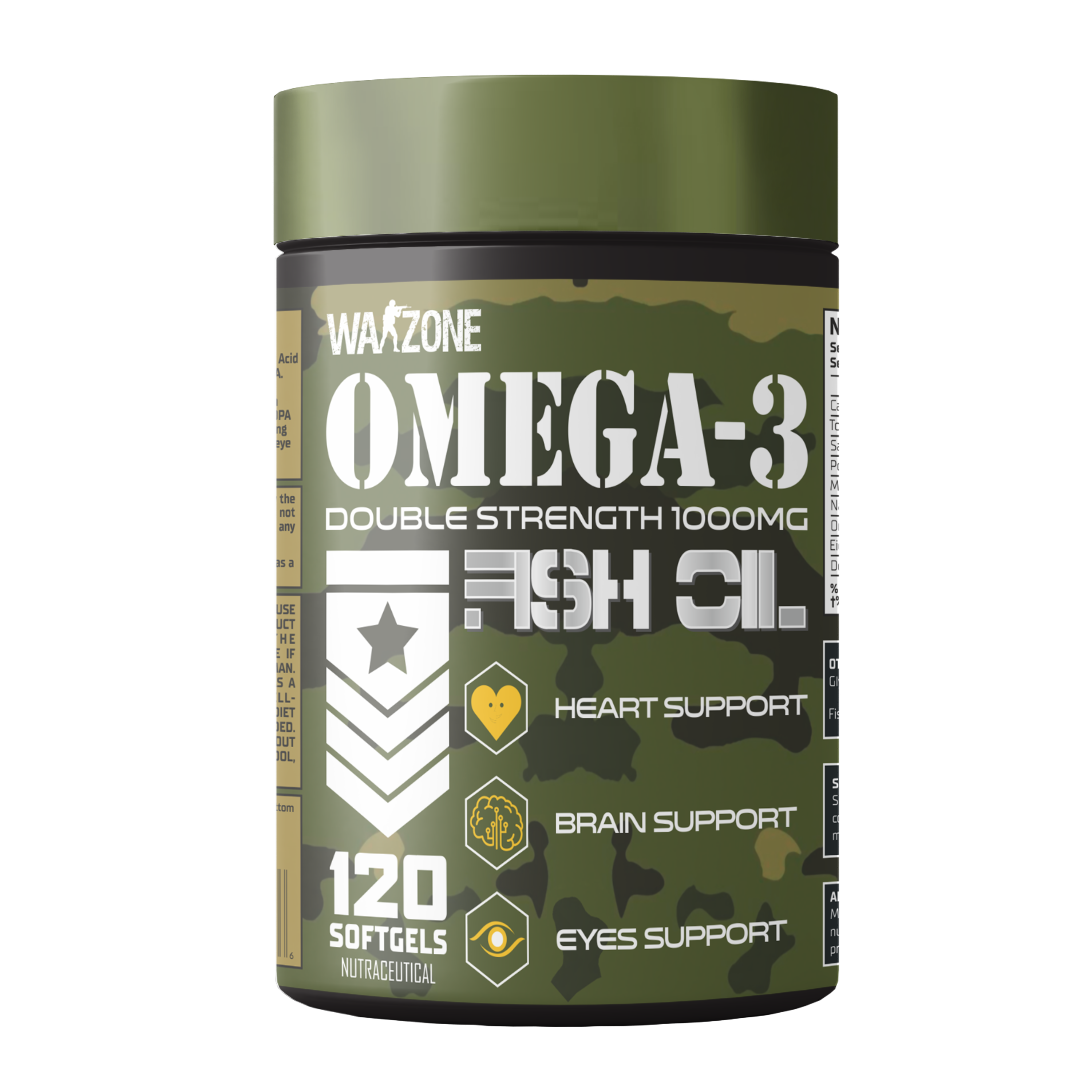 Warzone Omega-3 Fish Oil Softgels – 120 Softgels