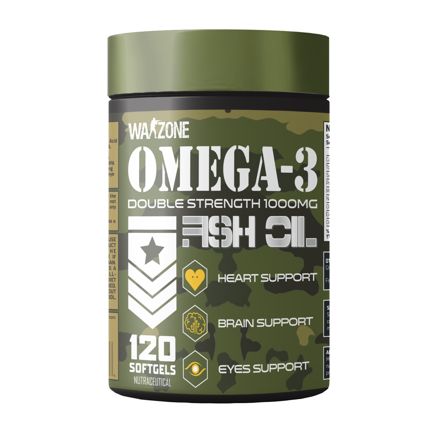 Warzone Omega-3 Fish Oil Softgels – 120 Softgels