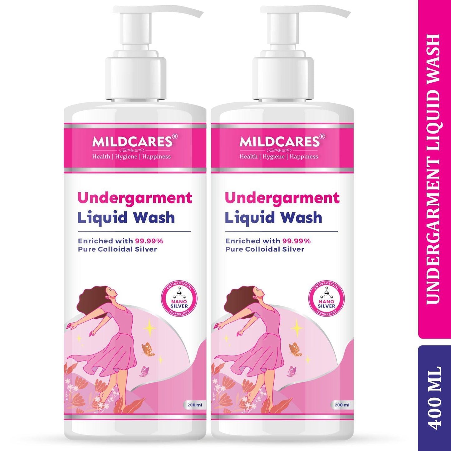 MildCares Antibacterial Undergarment Wash | Stain Removal & Odor Control | Bleach-Free Blossom Liquid Detergent