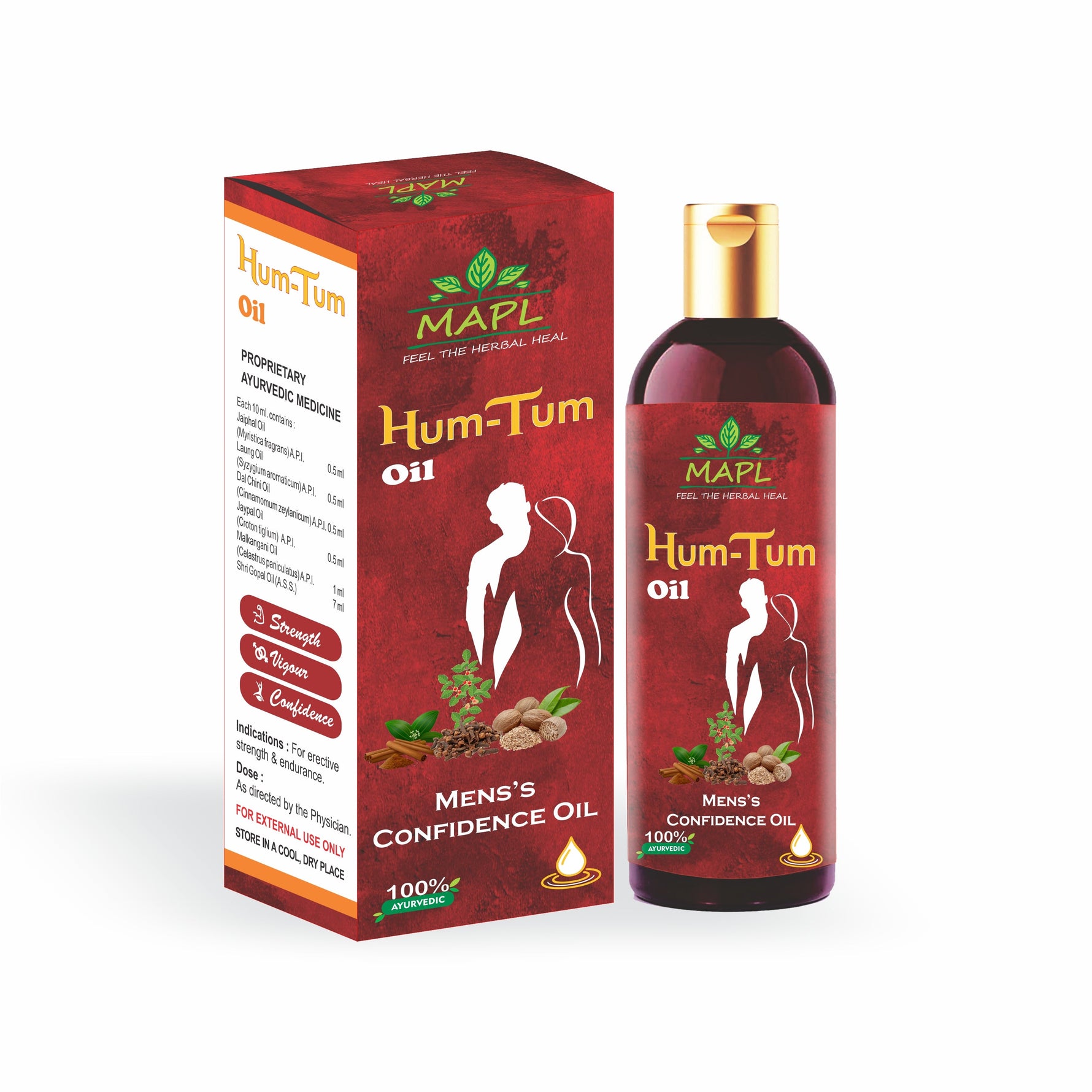 MAPL Hum Tum Oil | Ayurvedic Male Vitality & Stamina Enhancer | Boosts Energy, Endurance, Strength & Performance | 25 ml