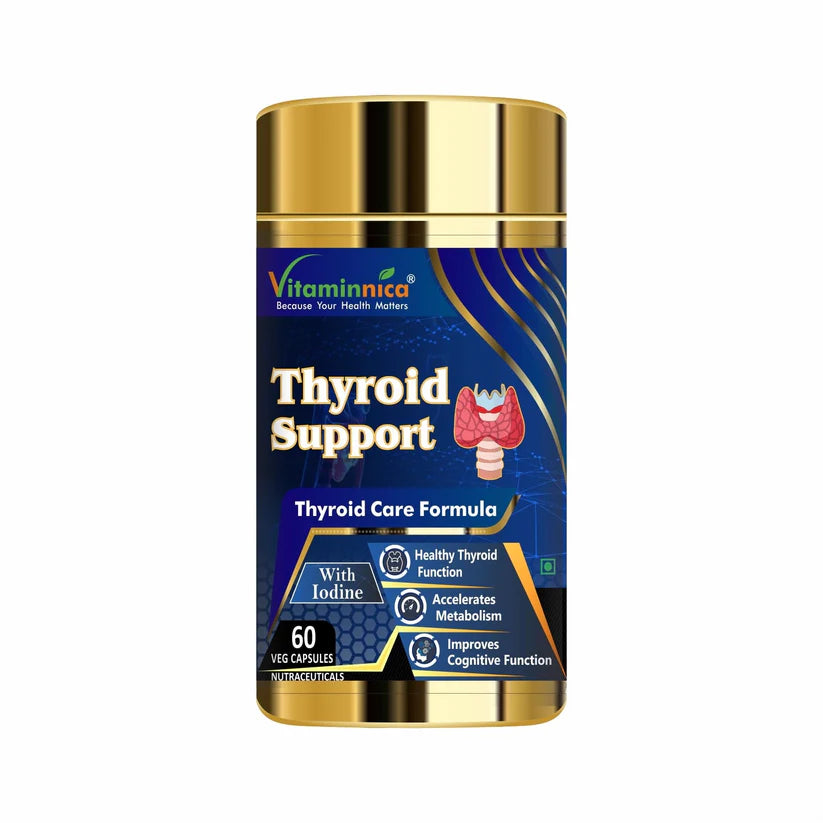 Vitaminnica Thyroid Support Complex Capsules - Healthy Metabolism, Energy & Focus, 60 Count