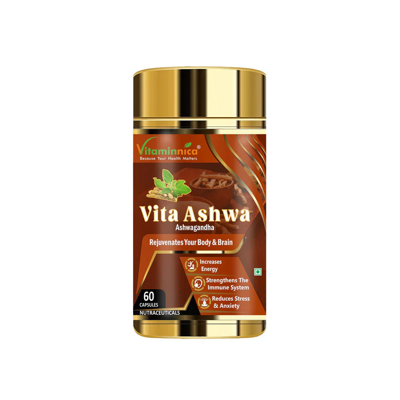 Vitaminnica Vita Ashwa 500mg - Ashwagandha for Stress Relief & Vitality, 60 Capsules