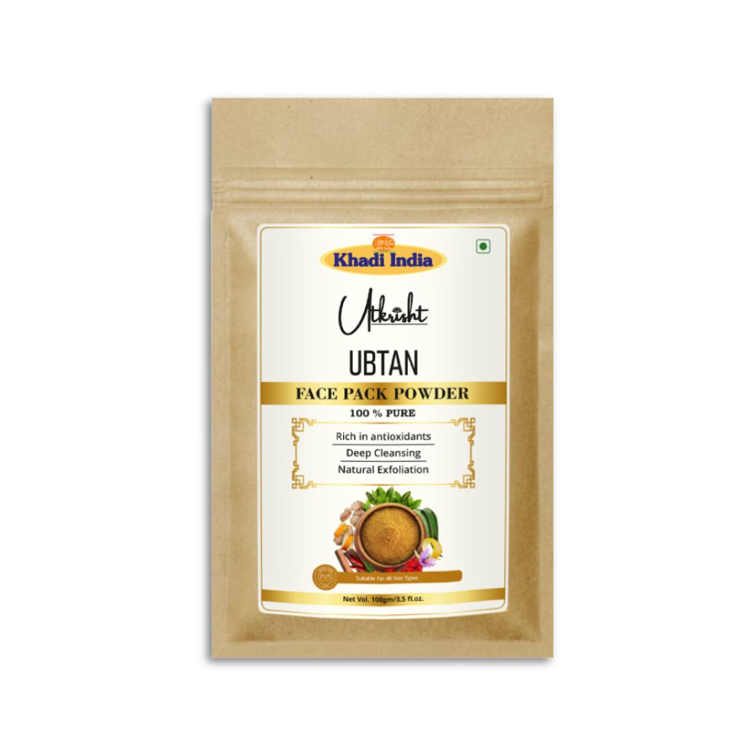 Khadi Ubtan Leaf Powder for Face & Body | 100% Natural Ayurvedic Ubtan Powder | De-Tan, Skin Brightening & Deep Cleansing Care | Herbal Bridal Glow Face & Body Pack | For All Skin Types | 100 gm