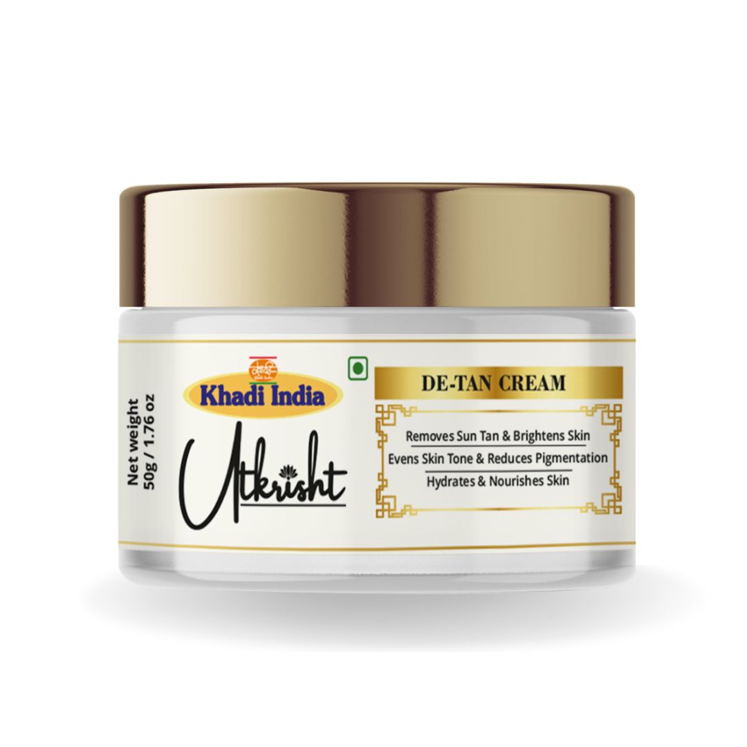 Utkrisht Khadi Pure De-Tan Face Cream | For Reducing Tan, Sun Damage, Pigmentation & Even Skin Tone