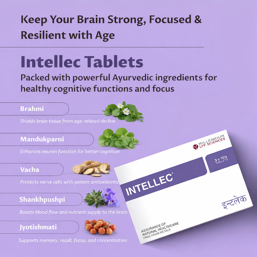 Millennium Herbal Care Intellec Tablet (60 Each) | For Memory & Focus Support