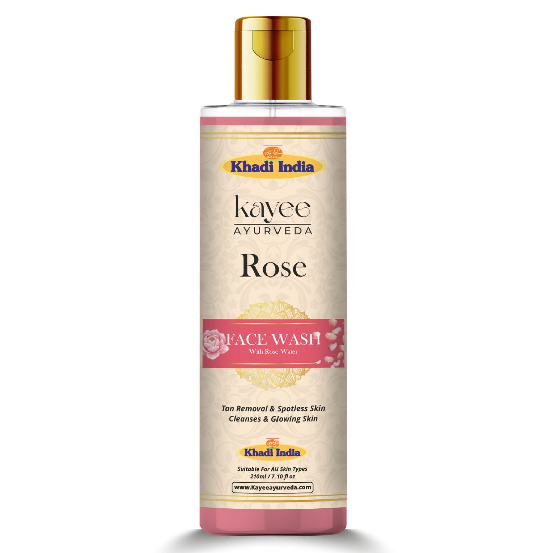 Kayee Ayurveda Rose Face Wash for Men & Women | Herbal Rose-Enriched Facial Cleanser for Daily Skin Care | Helps Remove Dirt, Excess Oil, Sweat & Impurities While Leaving Skin Fresh, Soft, Smooth & Healthy-Looking | 210 ml