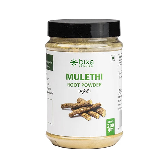 Bixa Botanical Mulethi Root Powder (Glycyrrhiza Glabra) | Pure Licorice Root Powder for Respiratory Relief, Acidity Balance & Skin Radiance (200g)