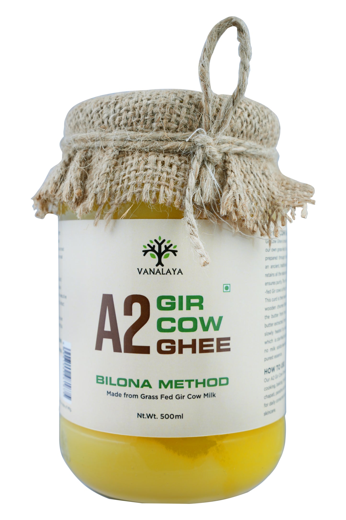 Vanalaya A2 Gir Cow ghee from A2 Milk Prepared by Traditional Bilona Method