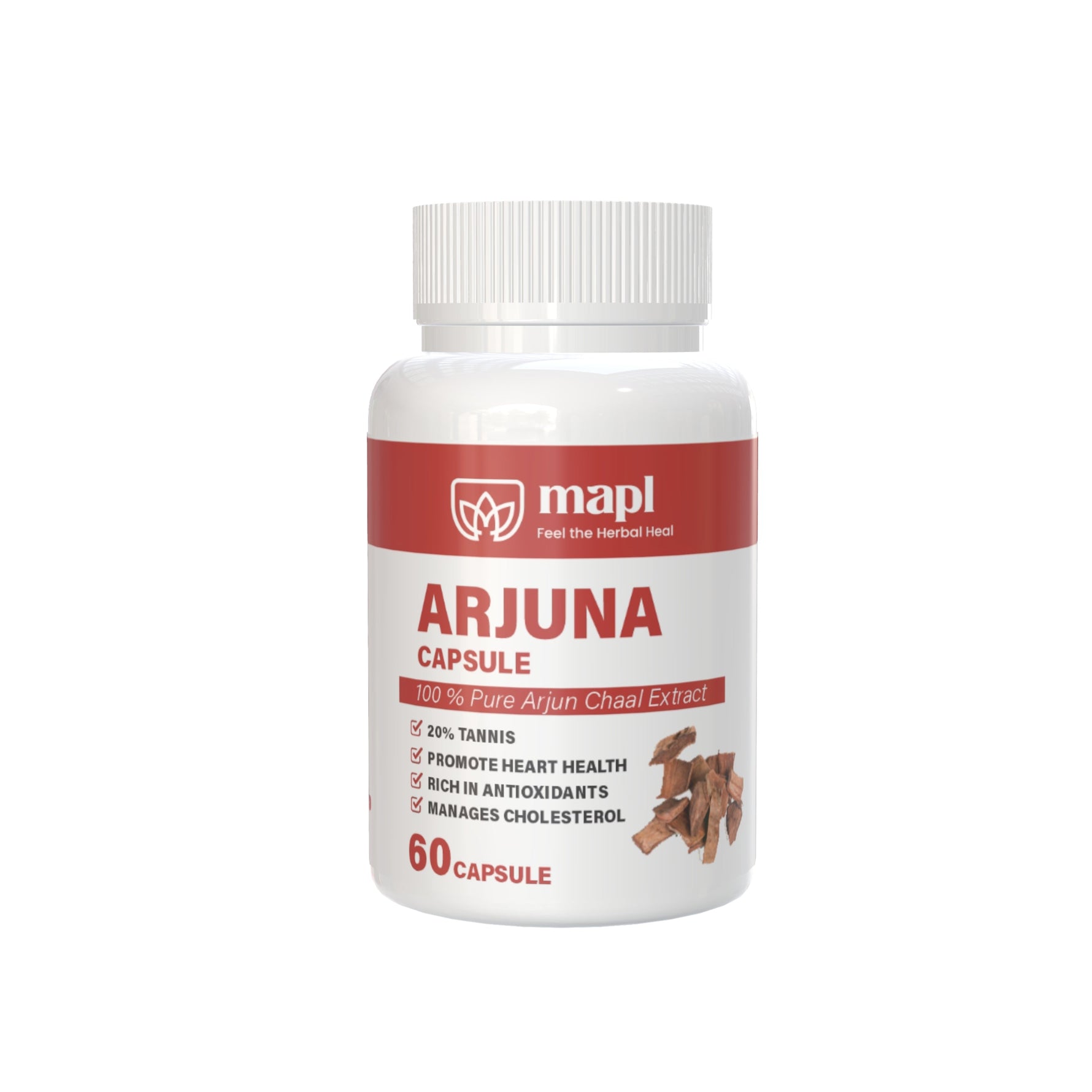 MAPL Arjuna Chaal Capsules | 500mg Ayurvedic Heart Health Support | Boosts Circulation, Cardiovascular Wellness, Energy & Vitality | 60 Capsules