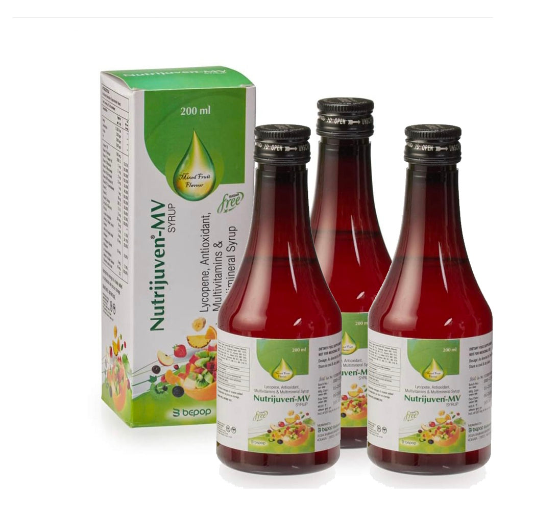 Nutrijuven-MV Syrup (200ml Each) Sugar Free Mix Fruit