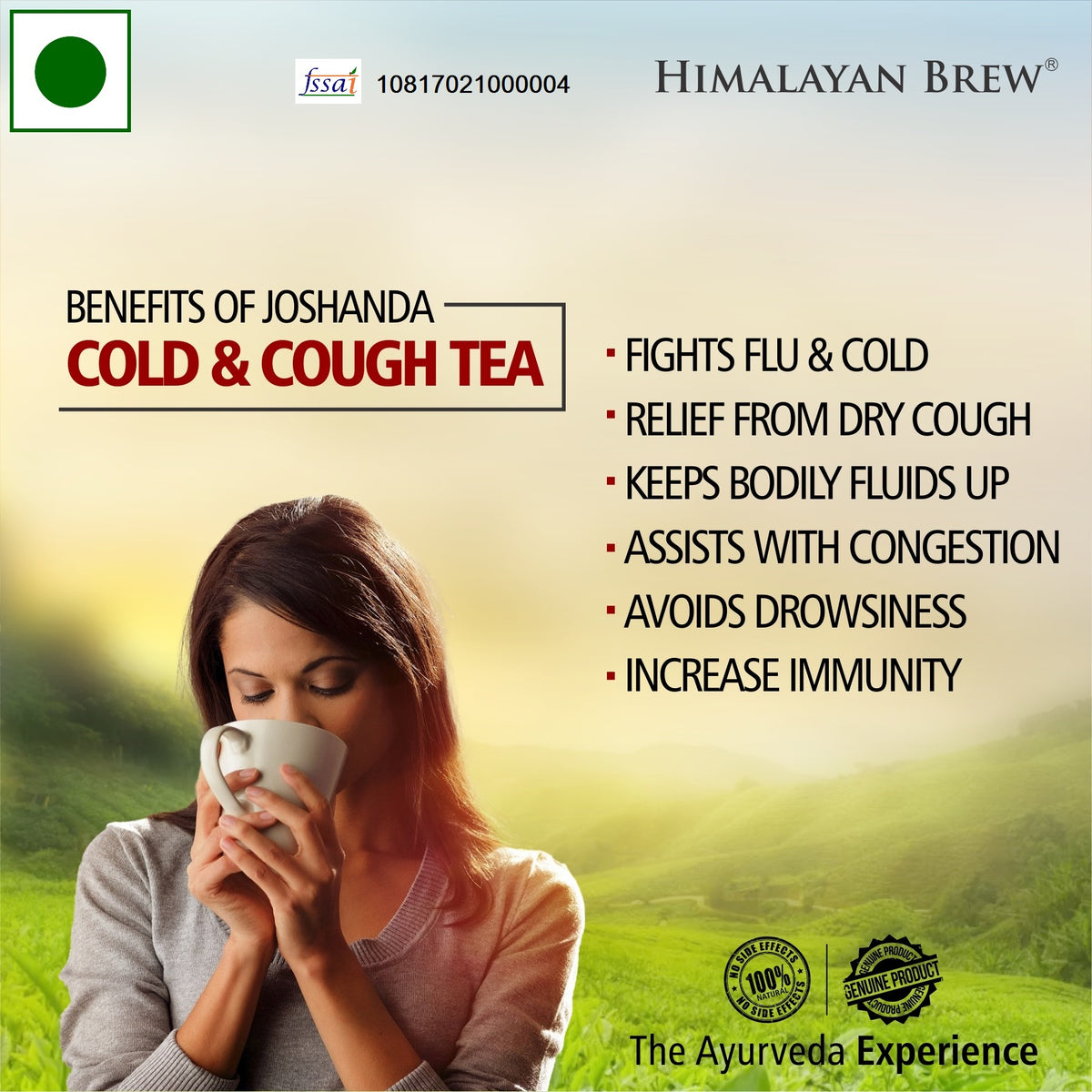 Himalayan Brew Joshanda Tea for Cold & Cough Relief | Immunity Booster Herbal Kadha – 100Gm