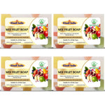 Bhudevam Naturals Khadi Handmade Mix Fruit Soap – Vitamin-Rich Skin Brightening Bath Soap - 500GM (Pack of 4)