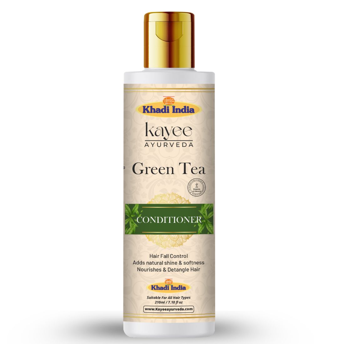 Kayee Ayurveda Green Tea Conditioner for Dry & Frizzy Hair | Herbal Hair Conditioner with Green Tea for Deep Conditioning, Hair Nourishment, Softness, Smoothness, Detangling & Healthy-Looking Shine | 210 ml