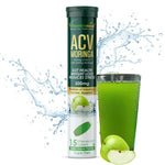 Vitaminnica ACV Moringa Effervescent Tablets - Green Apple Weight & Detox Support, 15 Count