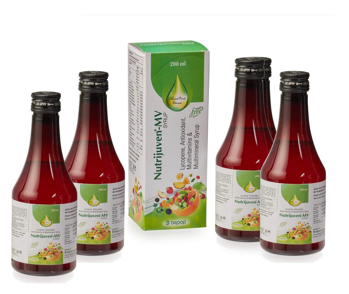Nutrijuven-MV Syrup (200ml Each) Sugar Free Mix Fruit