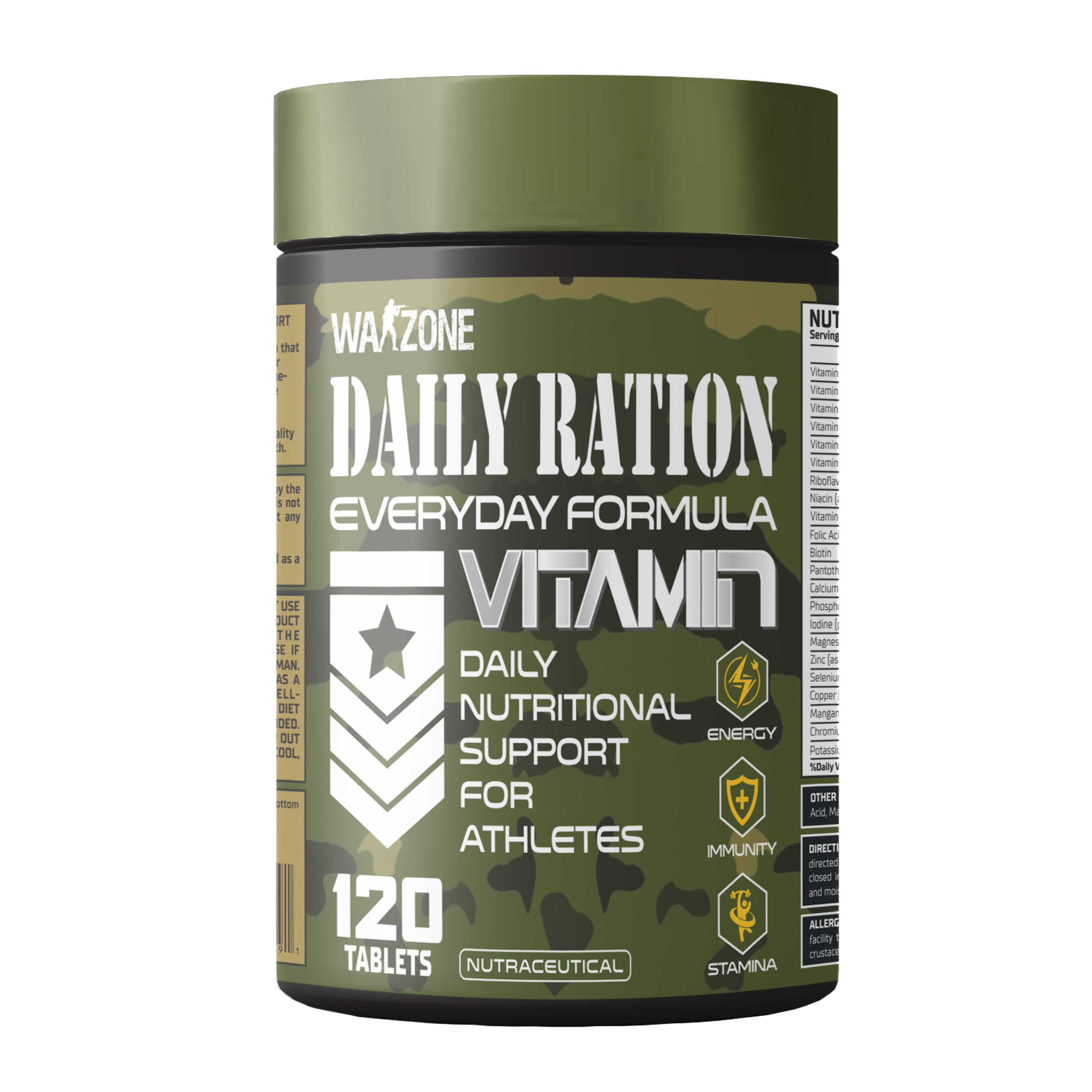 Warzone Daily Ration Vitamin Support Tablet - 120 Tablets