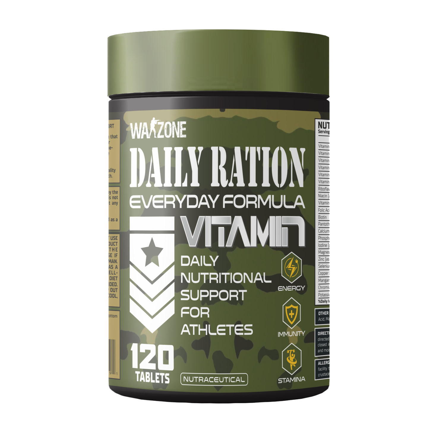 Warzone Daily Ration Vitamin Support Tablet - 120 Tablets