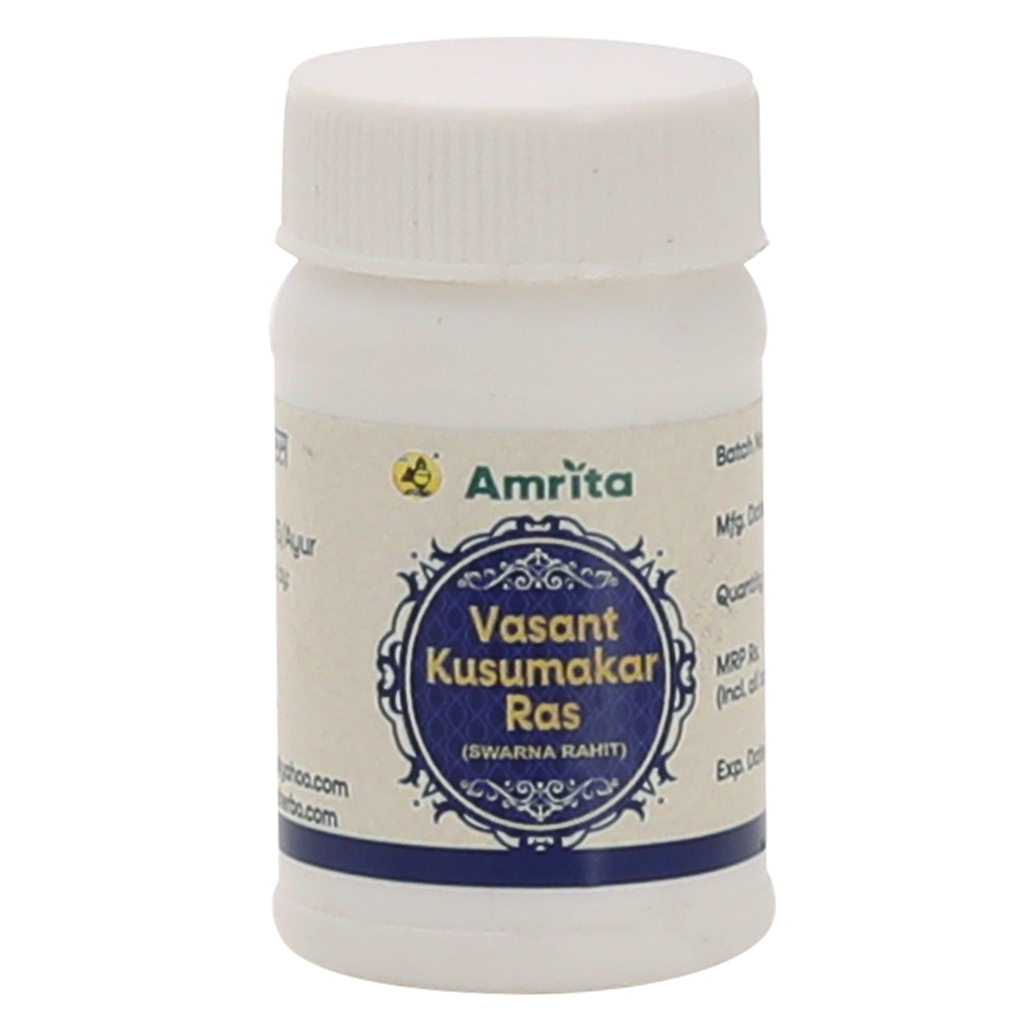 Amrita Vasant Kusumakar Ras Tablet - Swarna Rahit