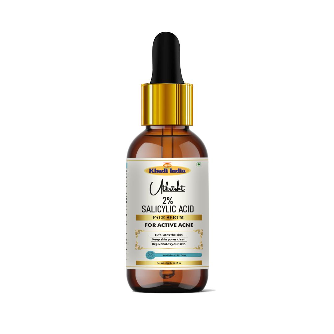 Khadi Salicylic Acid Face Serum for Acne & Oily Skin | Pore Care & Oil Control Serum for Blackheads, Whiteheads & Blemishes | Lightweight & Fast Absorbing | 30 ml