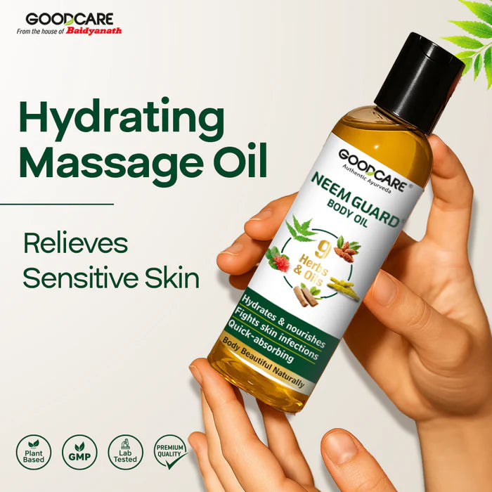 Goodcare Neem Guard Body Oil - 200ml | Ayurvedic Skin Care & Protection