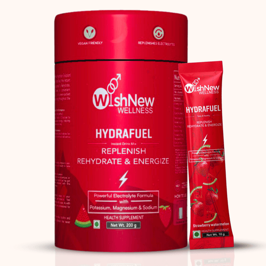WishNew Wellness Hydrafuel Instant Energy Drink Mix Sachet Strawberry & Watermelon (10gm Each)