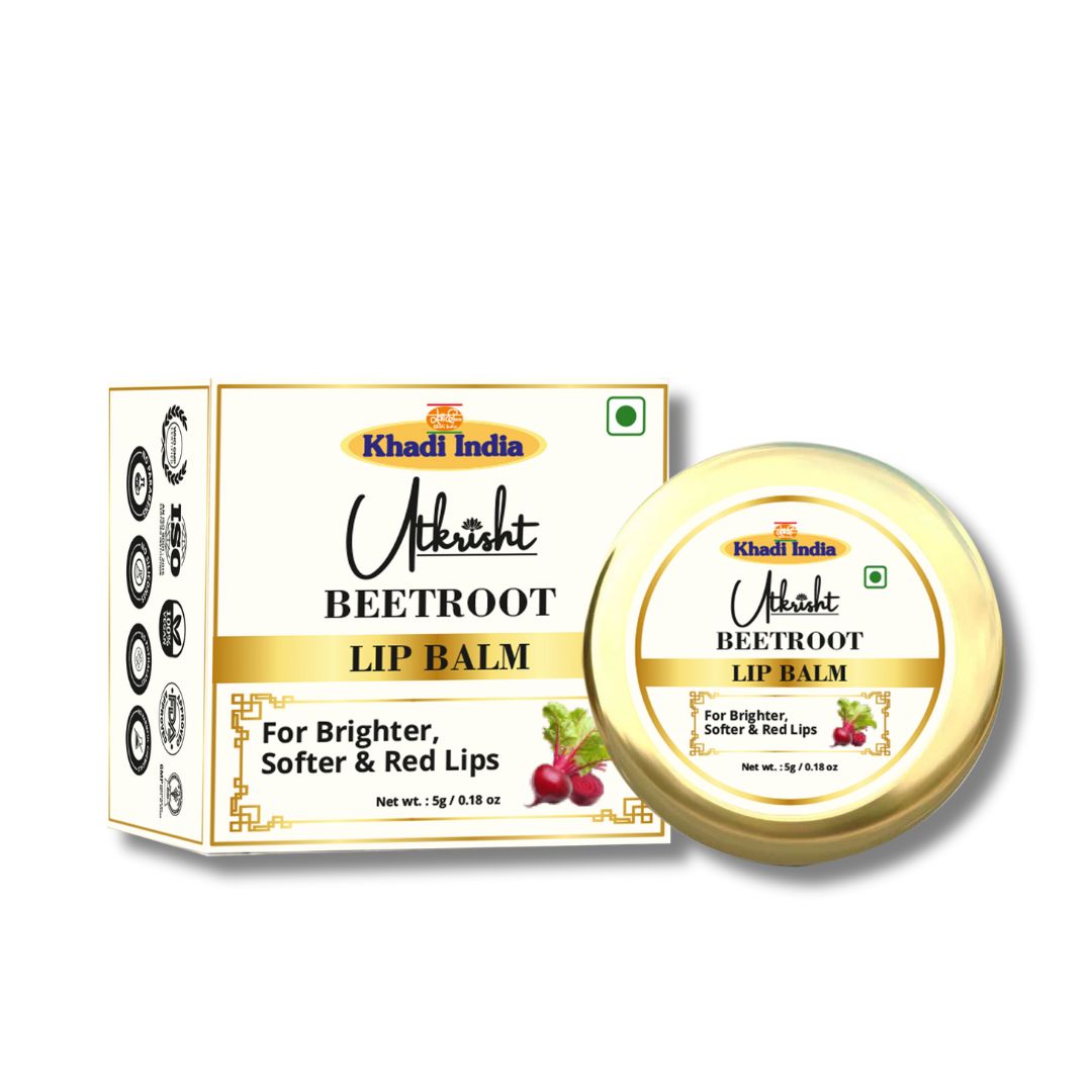 Khadi Beetroot Lip Balm for Dry & Chapped Lips | Herbal Moisturizing Lip Care | Helps Keep Lips Soft & Smooth | 5 gm