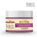 Kayee Ayurveda Red Wine Face Scrub for Glowing & Smooth Skin | Herbal Red Wine Facial Scrub for Gentle Exfoliation, Deep Cleansing & Dead Skin Removal | Helps Remove Dirt, Excess Oil & Impurities for Soft, Fresh & Radiant-Looking Skin