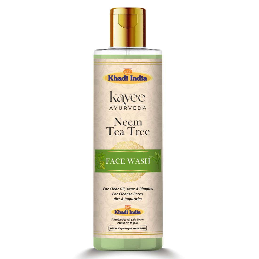 Kayee Ayurveda Neem Tea Tree Face Wash for Men & Women | Herbal Facial Cleanser for Oily & Acne-Prone Skin | Neem & Tea Tree Formula Helps Remove Dirt, Excess Oil & Impurities for Fresh, Clean & Healthy-Looking Skin | 210 ml