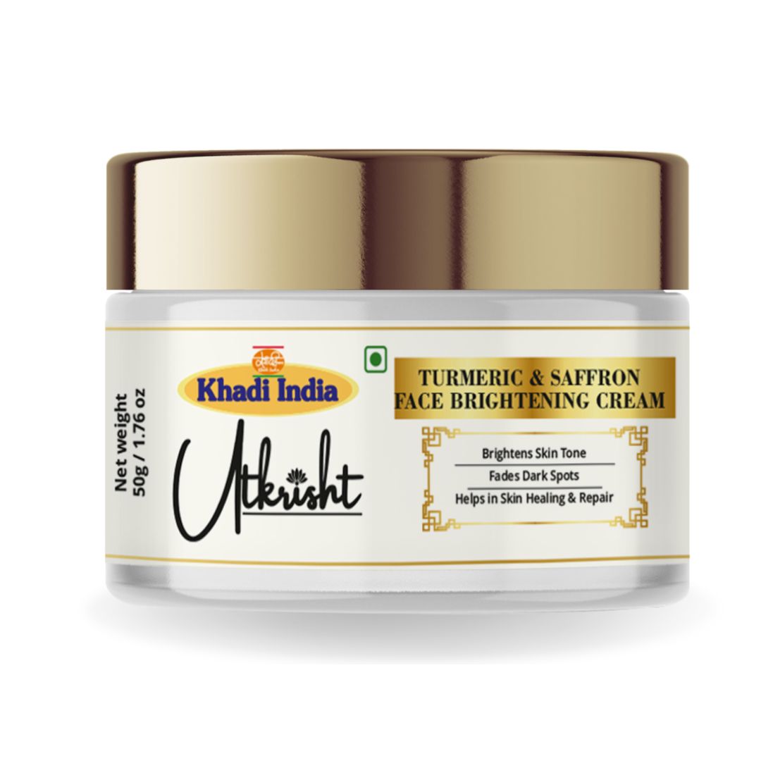 Khadi Essentials Turmeric & Saffron Skin Radiance Face Cream (50g) | For Dark Spots, Pigmentation & Glowing Skin