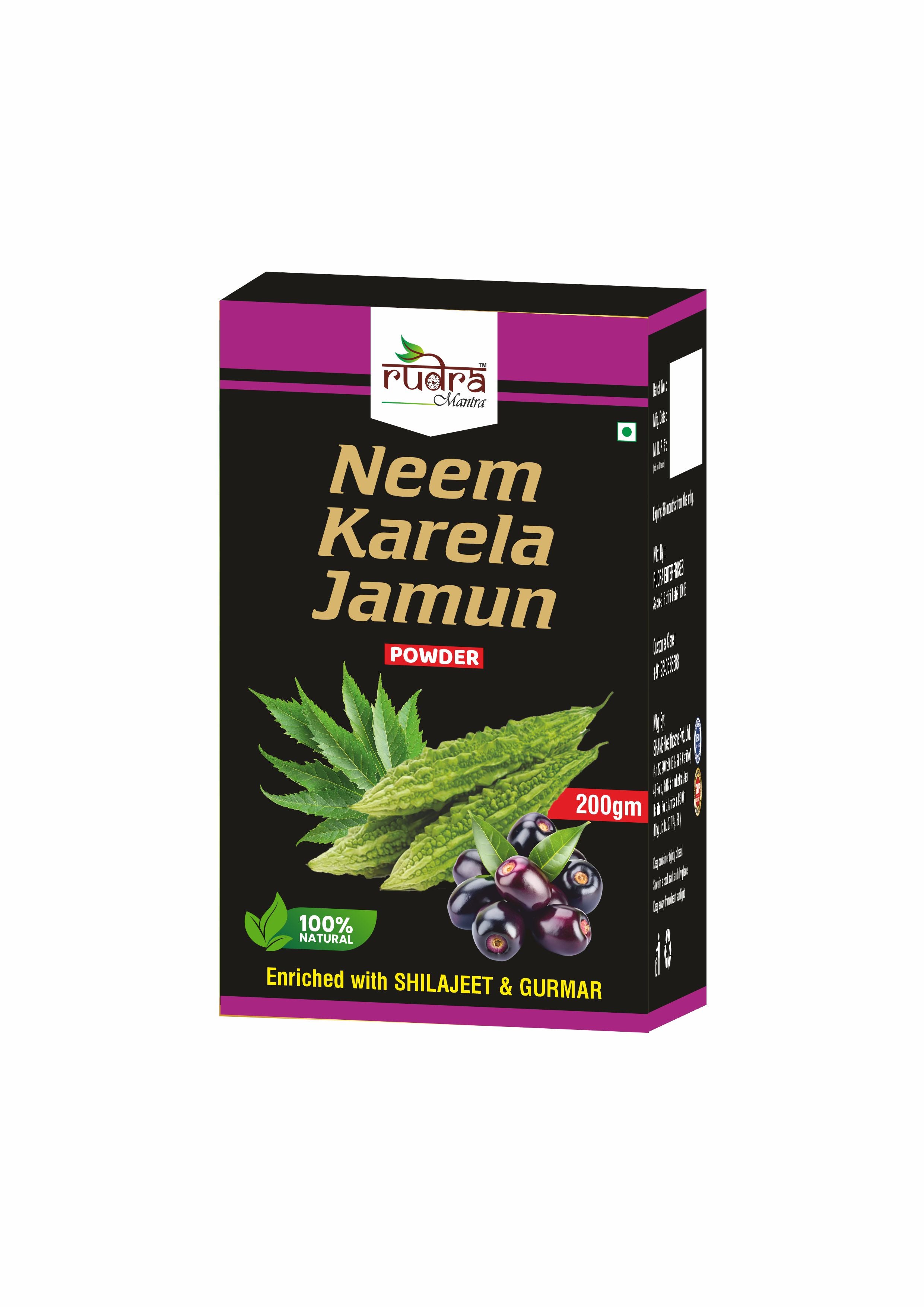 Rudra Mantra Neem Karela Jamun Powder - 100gm | Glucose Metabolism Support