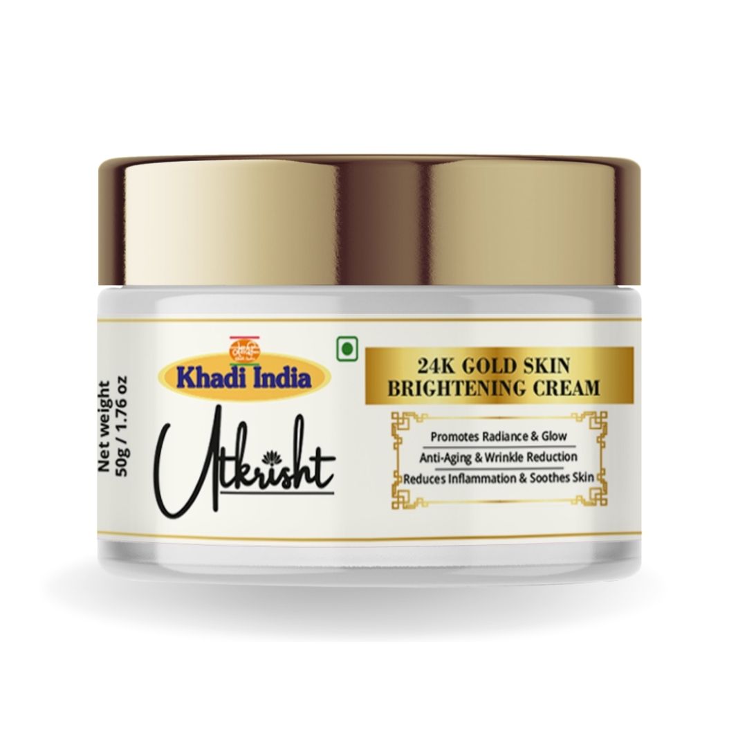 Khadi Essentials 24K Gold Radiant Face Cream (50g) | For Glowing Skin, Age Defying & Firmness
