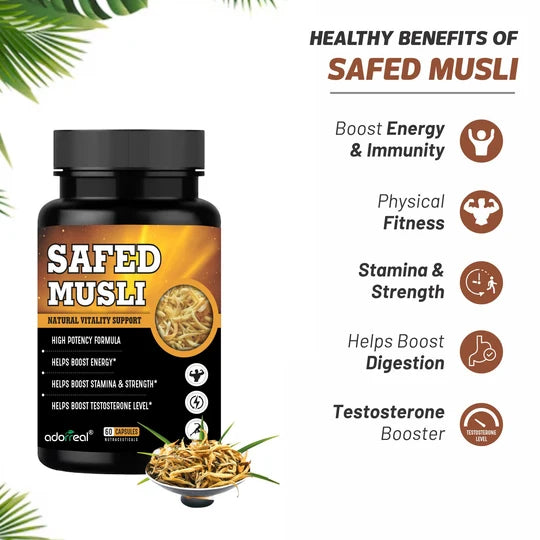 Adorreal Safed Musli Capsule | 60  Capsules